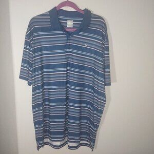 Callaway Men's Polo Golf Performance Stretch Opti Dry Striped Blue Size XL